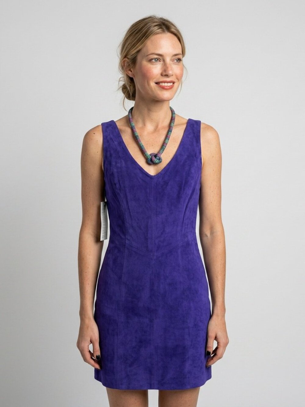 Purple Leather Dress 1980s Bodycon Mini Dress By Firenze Santa Barbara